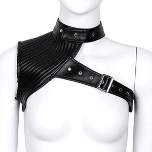 Shoulder harness festival rave apocalyptic vegan punk goth faux leather strap